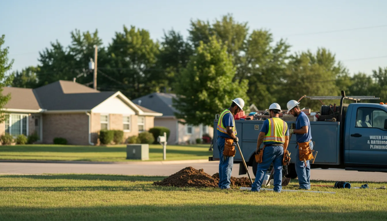 Residential water line and bathroom plumbing service in Covington, OH